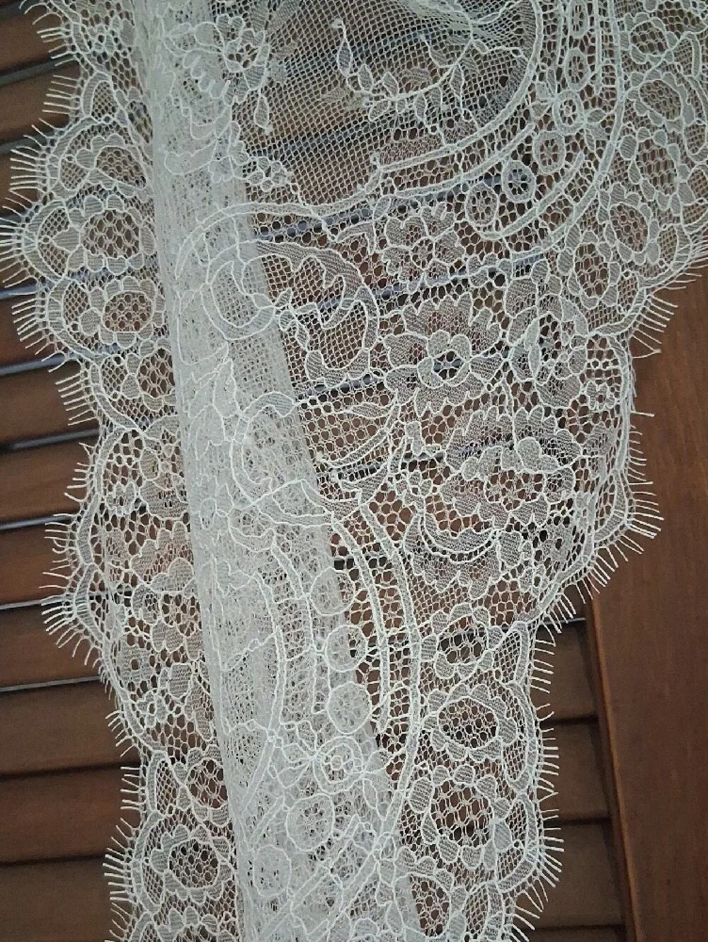 Sheer Lace Bridal Wrap Scarf - White